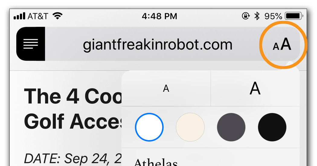 Reader Mode in Safari The New York Times