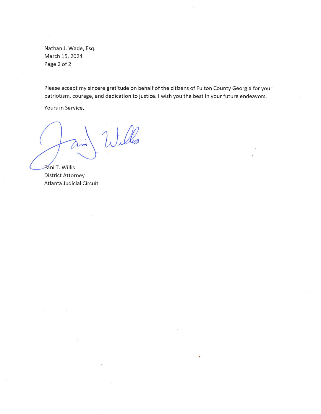 Read Nathan Wade’s Resignation Letter The New York Times