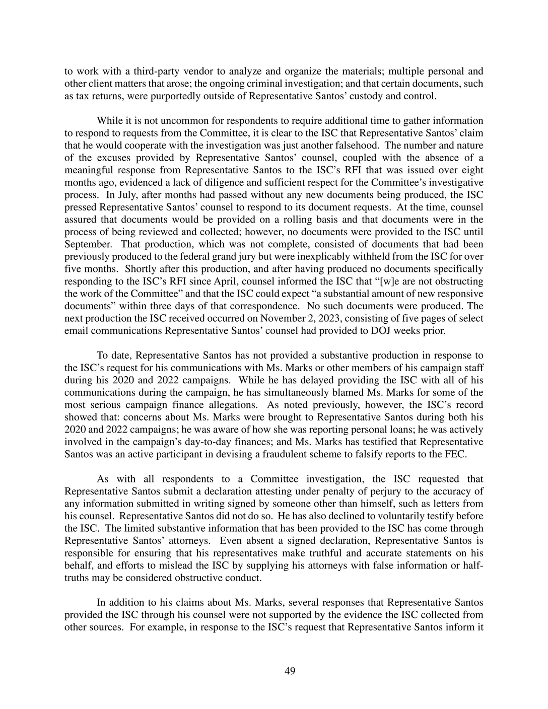 Read the House Ethics Committee Report on Santos The New York