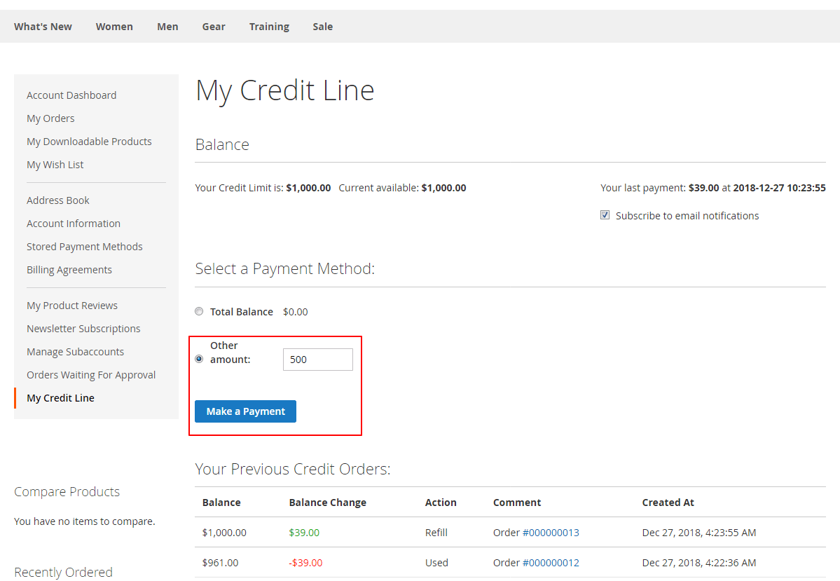 Magento 2 Credit Line Overview Add New Payment Gateway