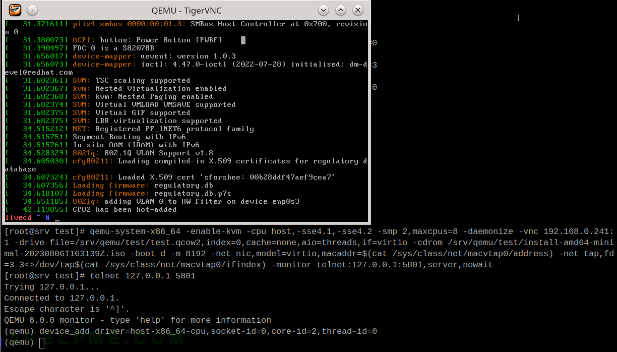 QEMU 8.0 CPU emulations enable/disable flags/instruction