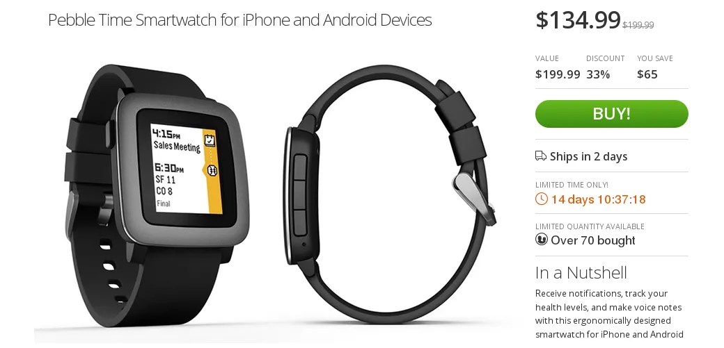 [Deal Alert] Pebble Time On Sale At Groupon, And You Can Get An Extra