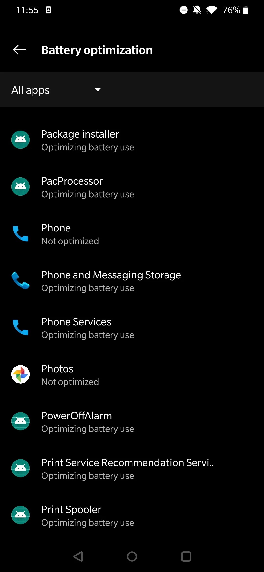 How to disable battery optimization for Google Photos and other system