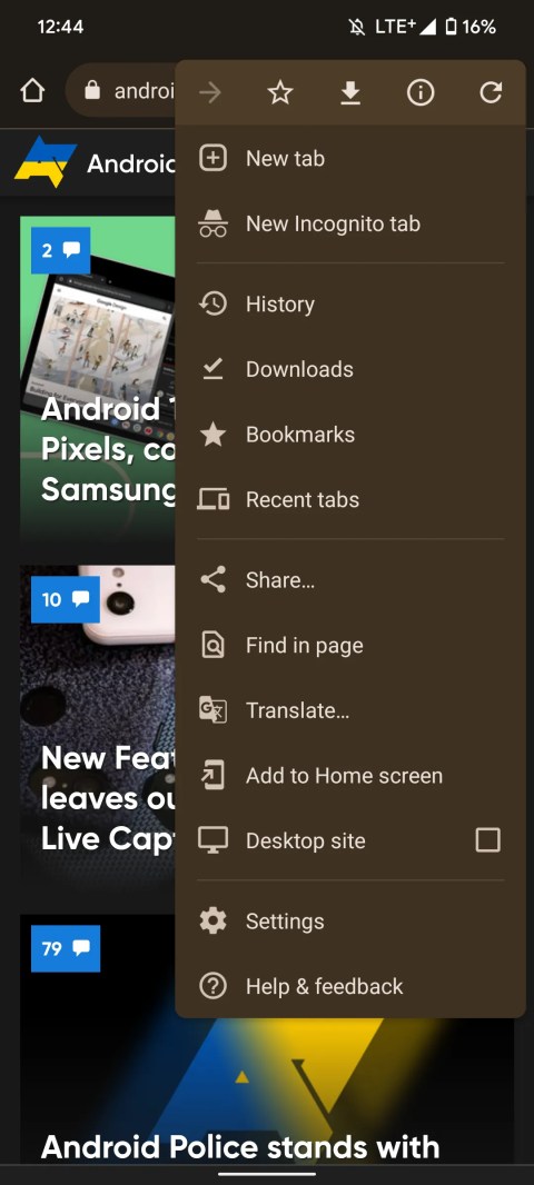 chrome beta overflow menu