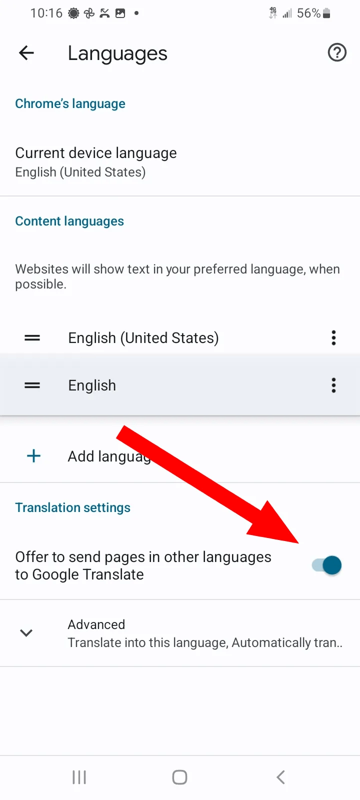 How to change the language in the Google Chrome browser