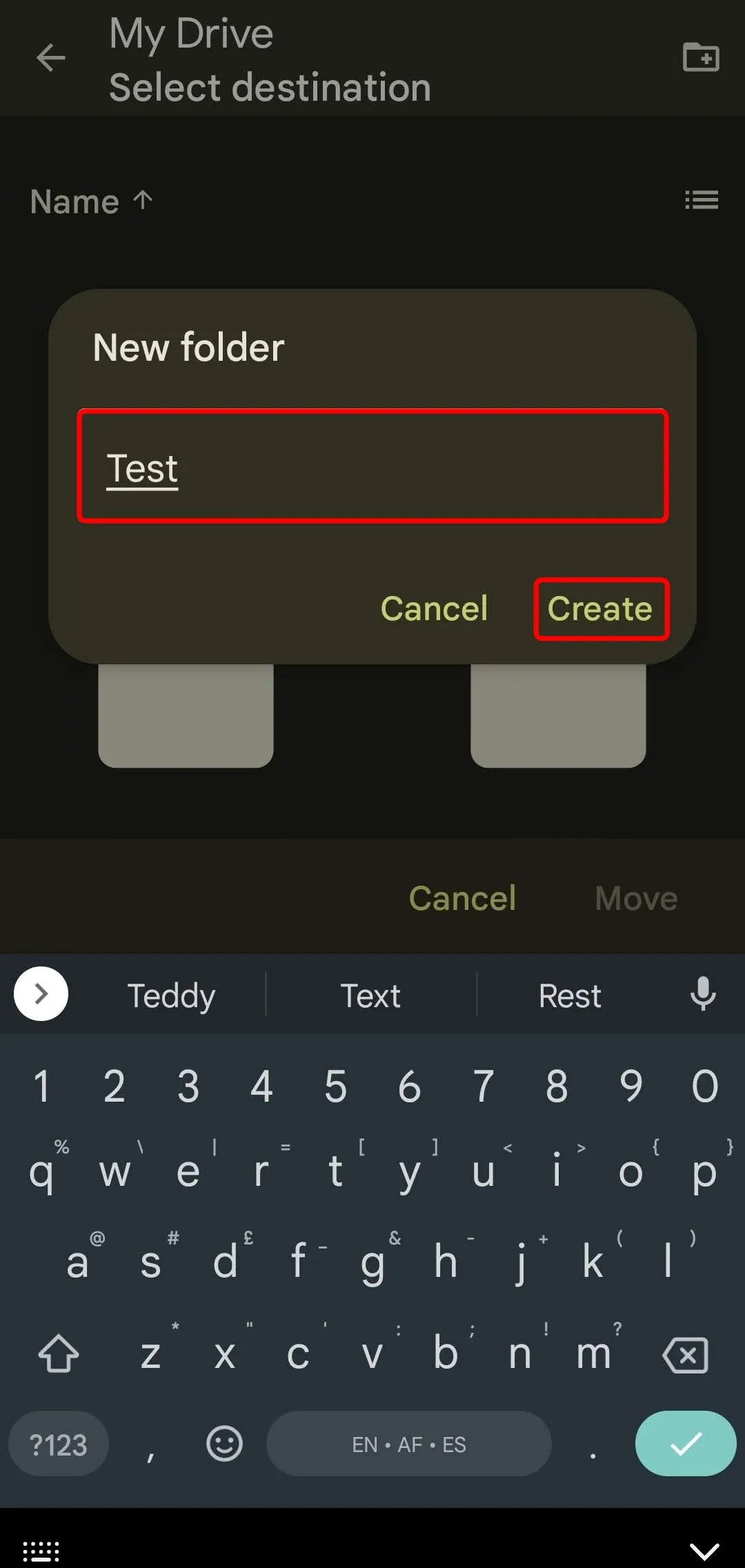 Google Docs How to create a folder