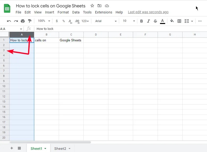 Google Sheets How to lock cells