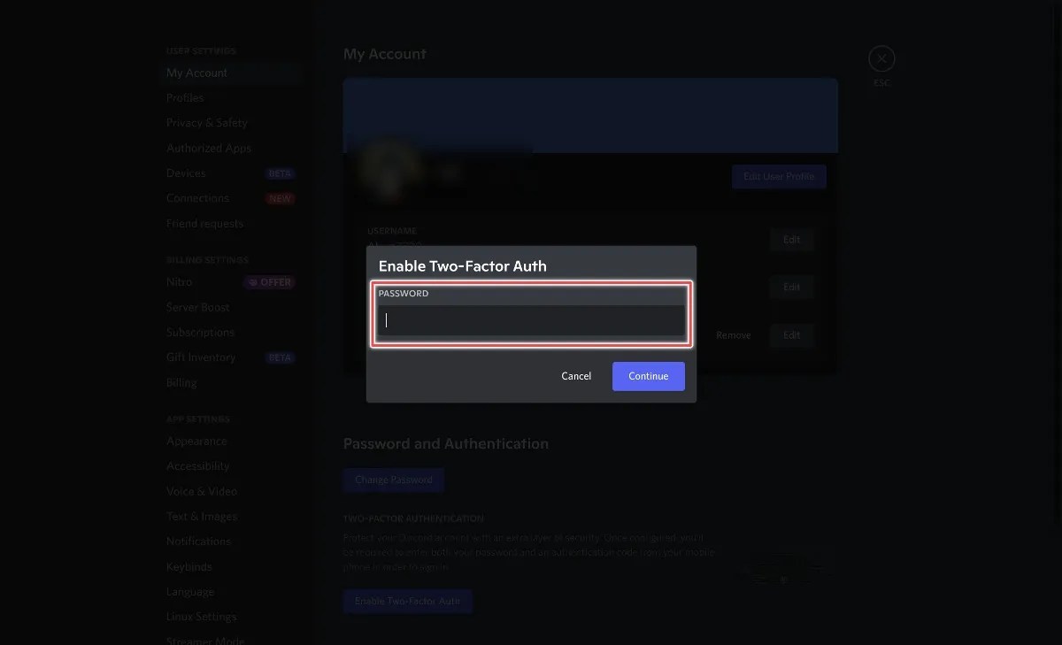 How to set up twofactor authentication on Discord