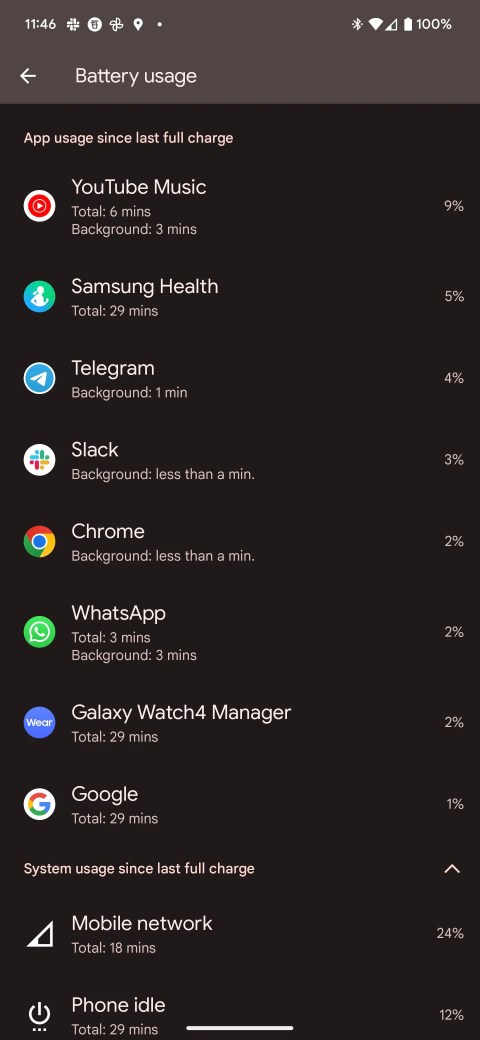 Android 13 QPR2 battery usage menu