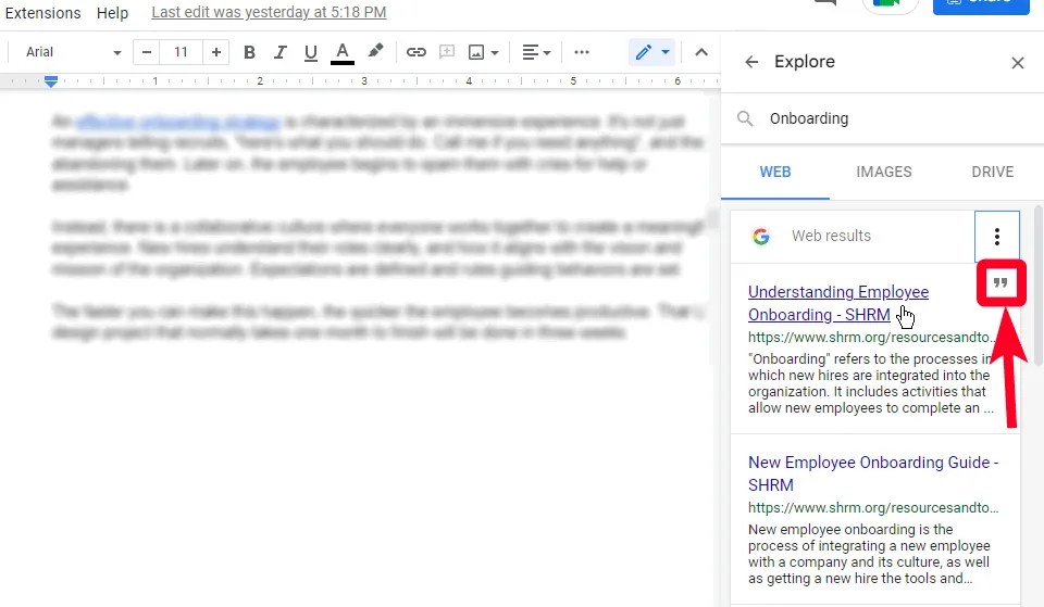 Google Docs How to use the Explore too for research