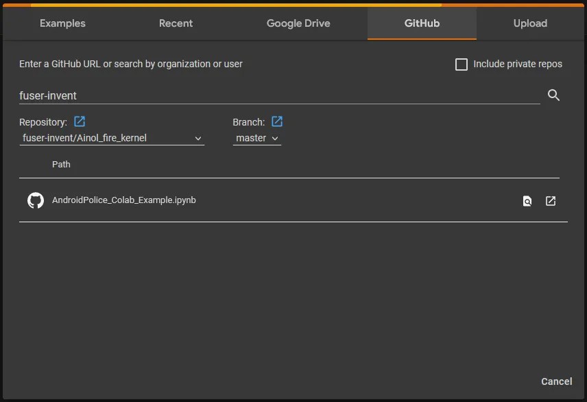 Google Colab How to save notebooks to Github