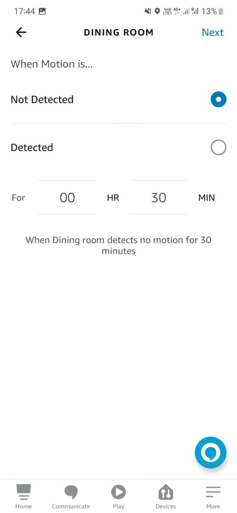 A screenshot of the Alexa Routine trigger