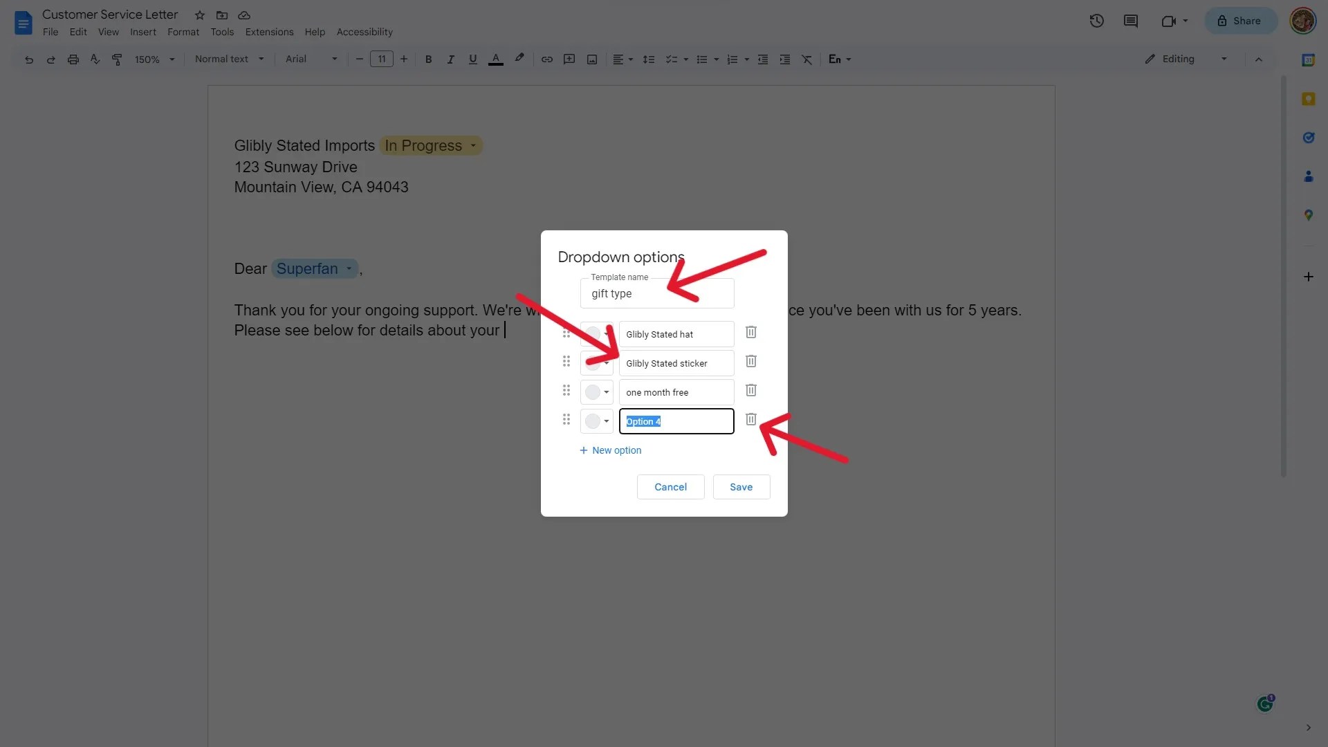 Google Docs How to add dropdown menus to your document