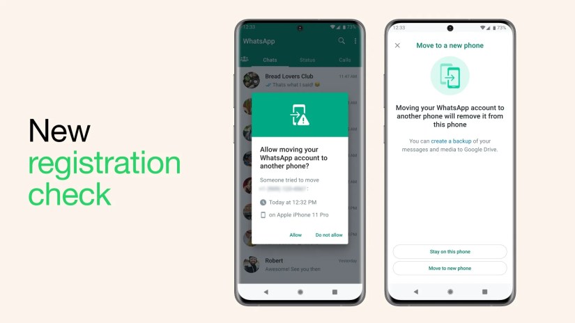 WhatsApp new device switching registration check