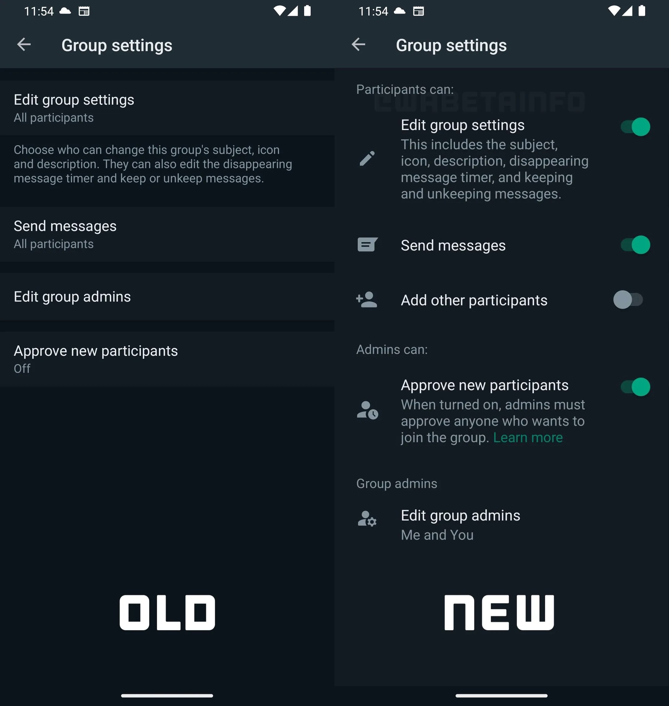 WhatsApp tests making group chat settings easier to use