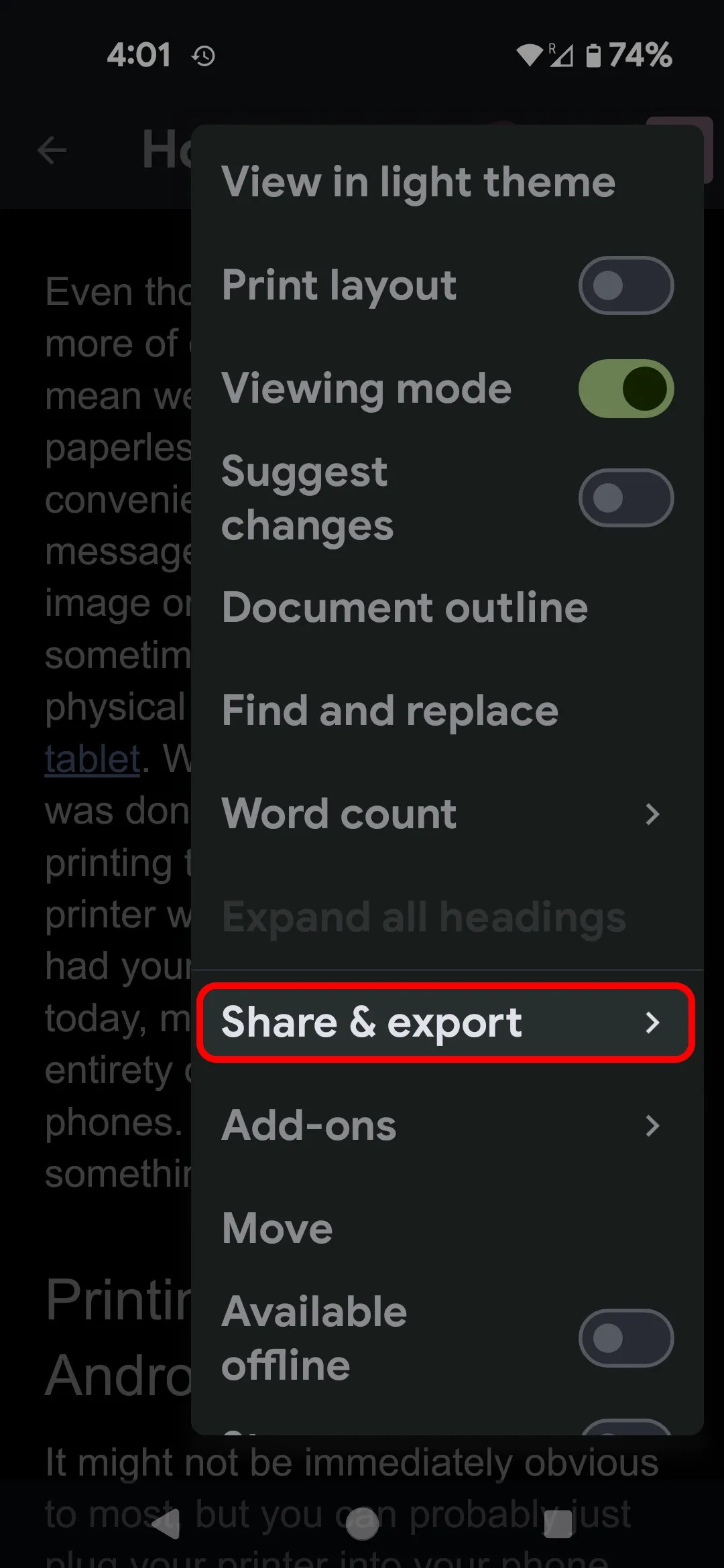 How to print a document from your Android phone or tablet