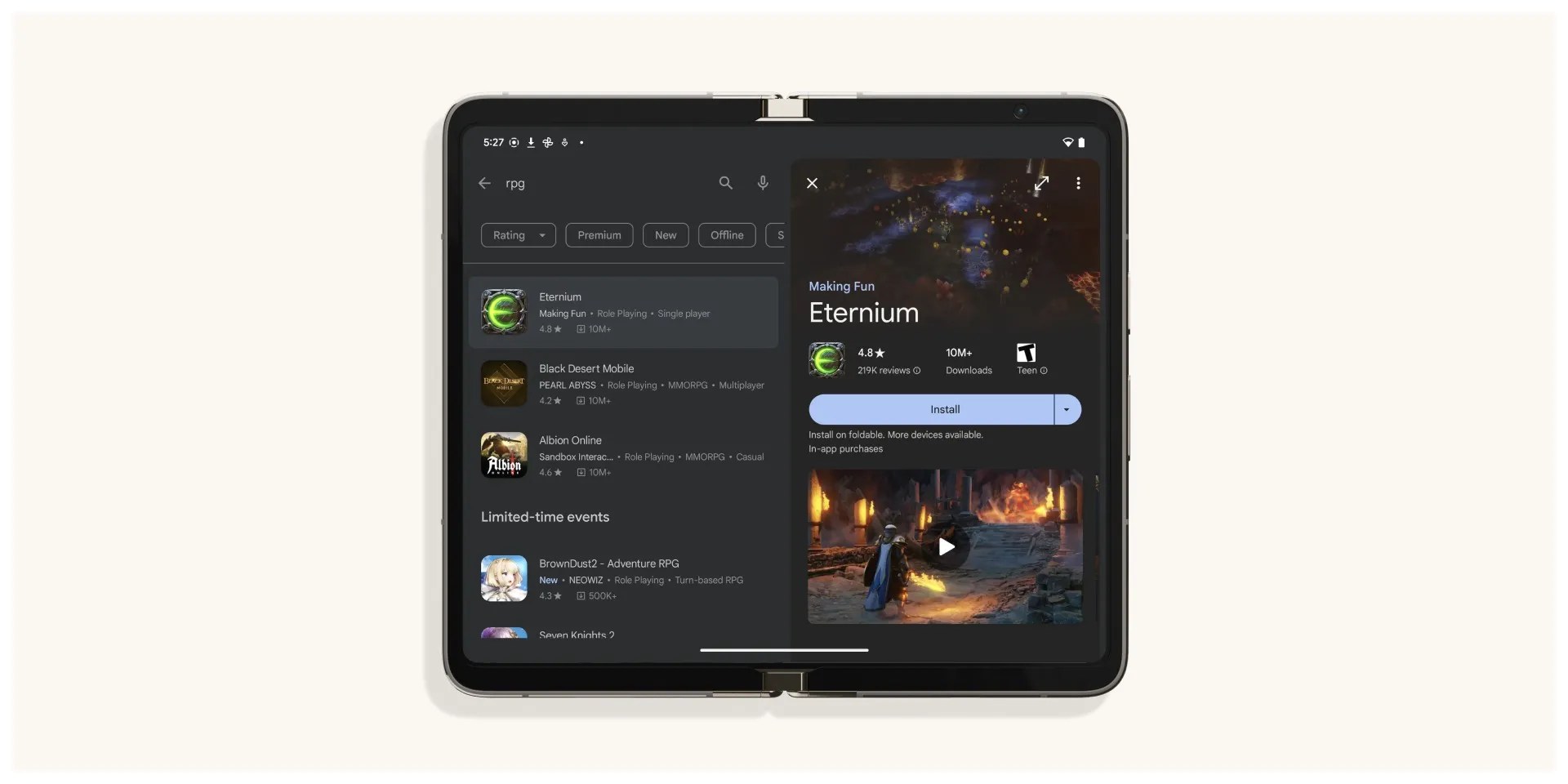 Google is finally giving the Play Store the tablet and foldable