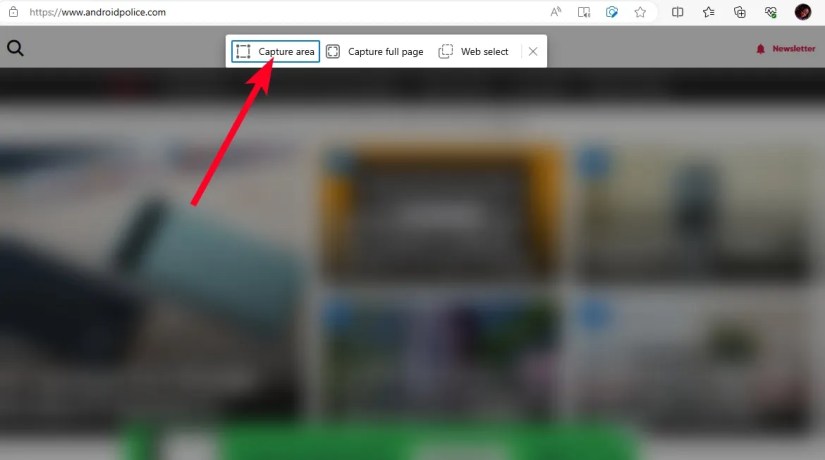 Web capture options in Microsoft Edge