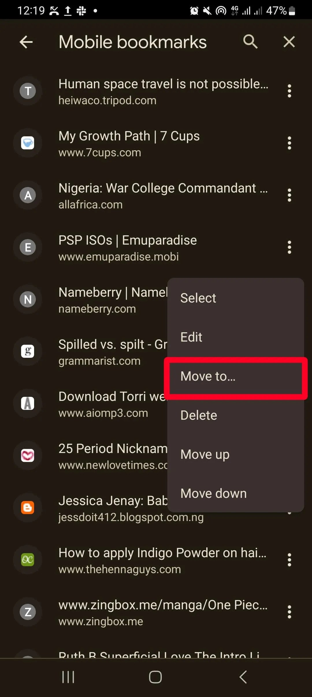 How to bookmark all Chrome tabs on Android