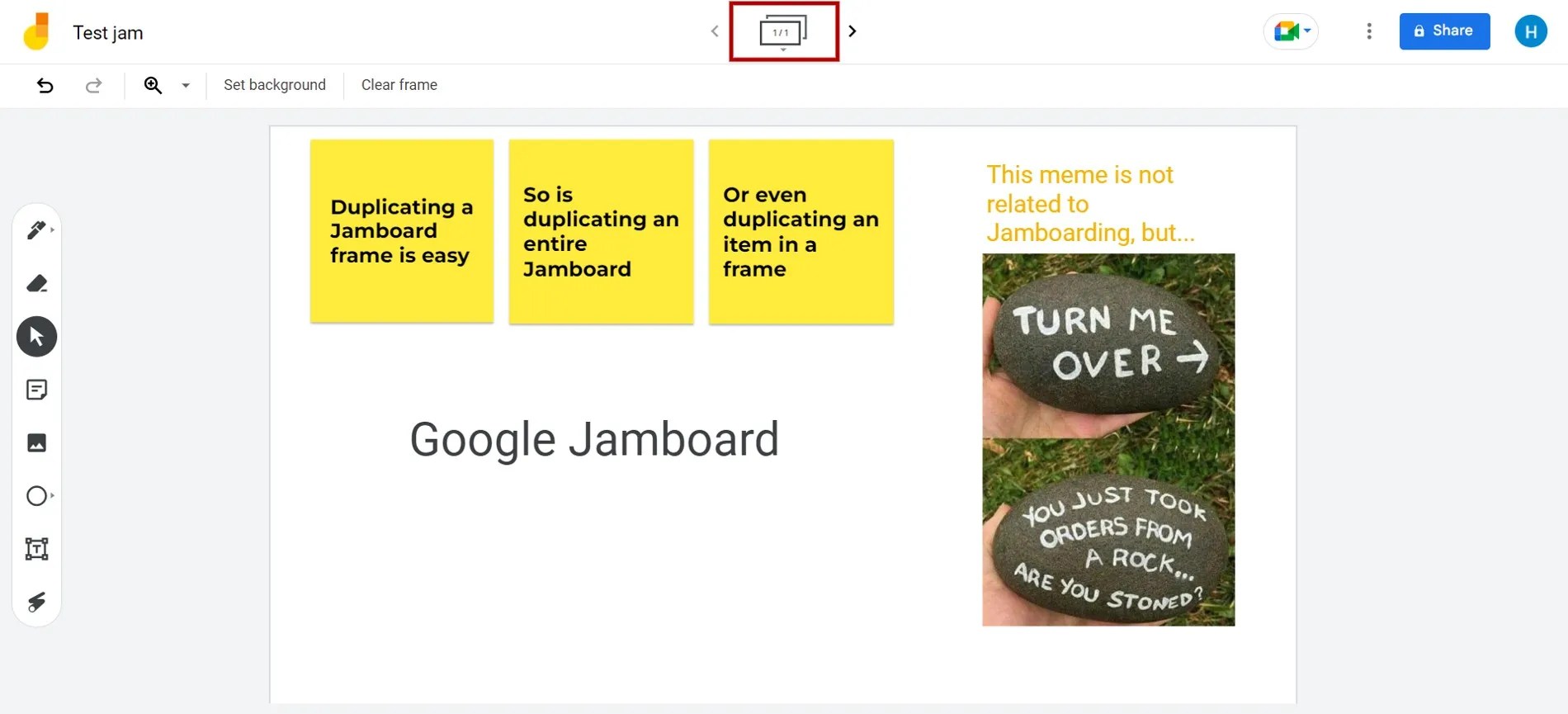 How to duplicate Google Jamboard slides