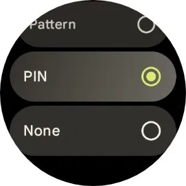Google Pixel Watch Screen Lock menu