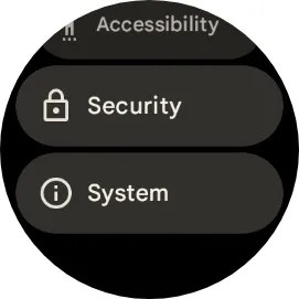 Google Pixel Watch Settings menu