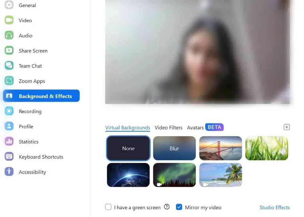 How to change and blur your background in Zoom