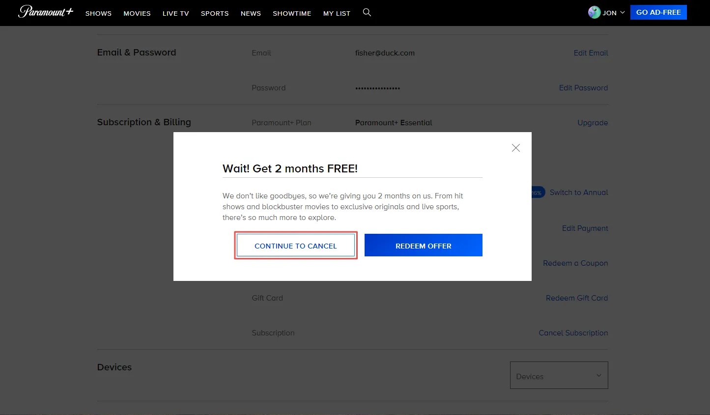Paramount+ With Showtime How to cancel your subscription