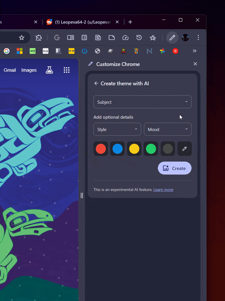 Google Chrome's AI themes can use inspiring scenes to help you find the