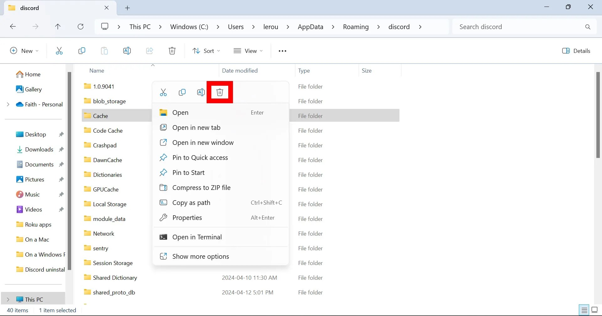 Discord How to clear cache files