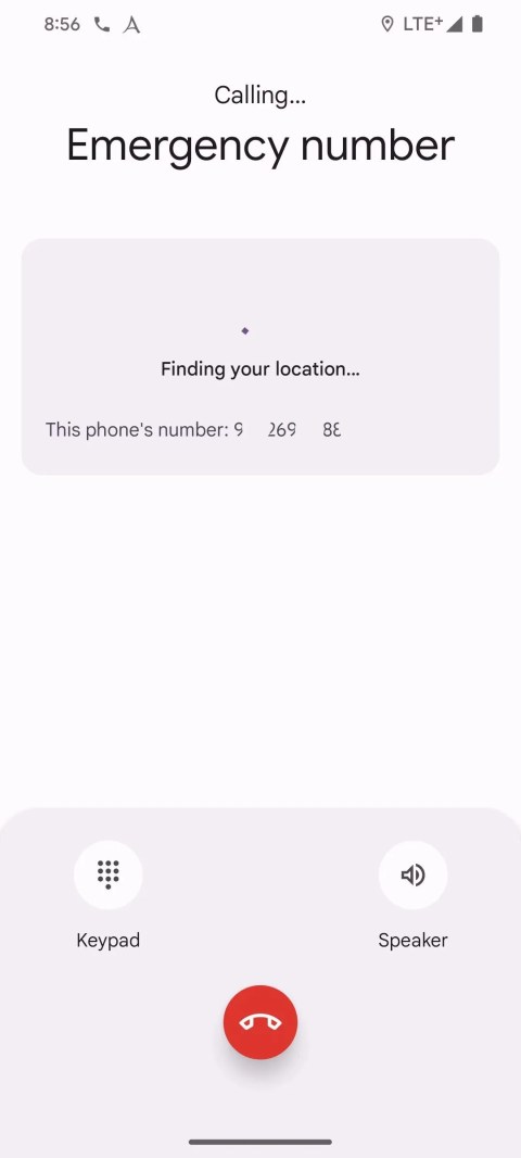New emergency number call UI in Google Phone app