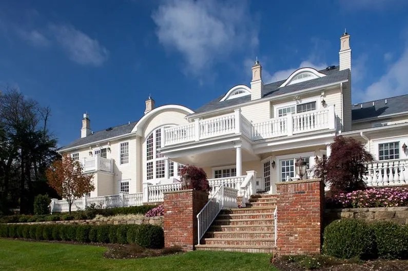 House roofing uses a LeafGuard system.
