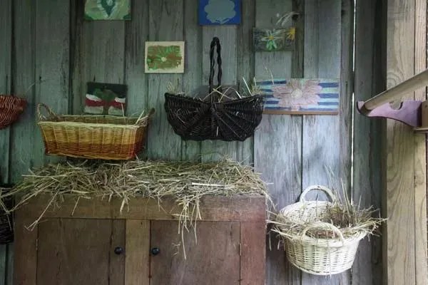 nesting basket on the wall