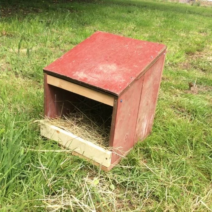 wooden Nesting Box on the grass