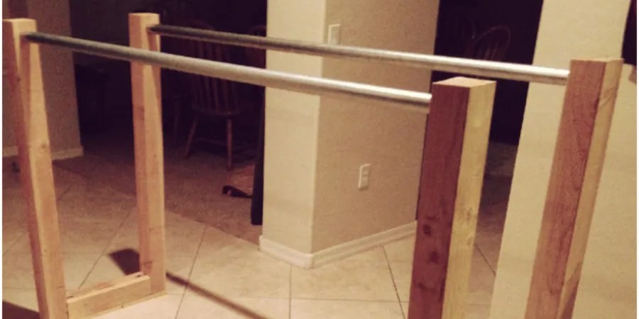 DIY parallel bars made of wooden frame