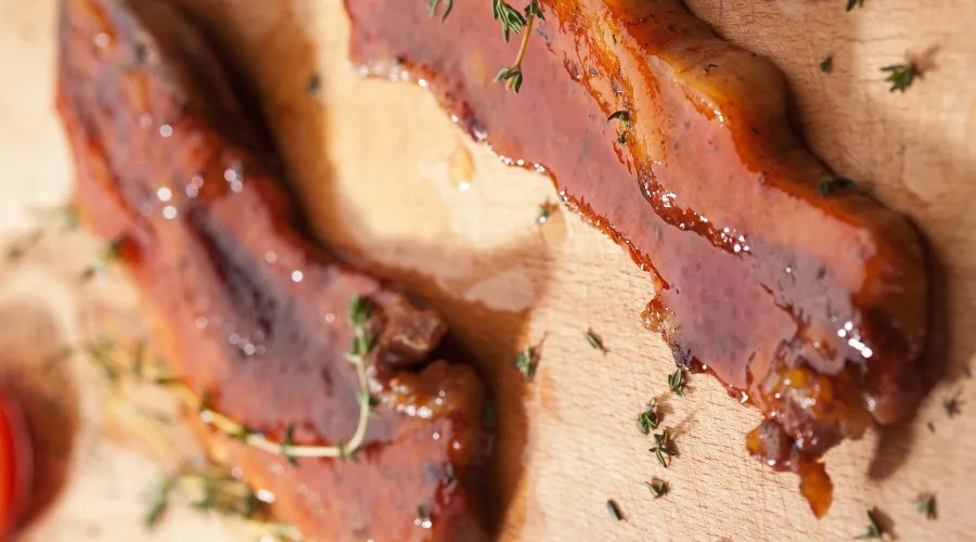 Grilled pork chops with sauce