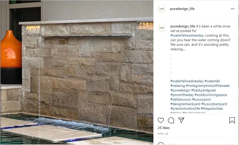 sheet waterfall pouring into pool beneath