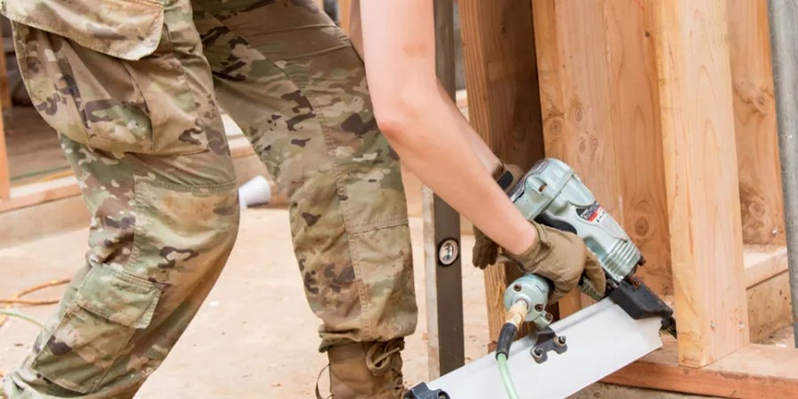 Worker Framing with a Nail Gun