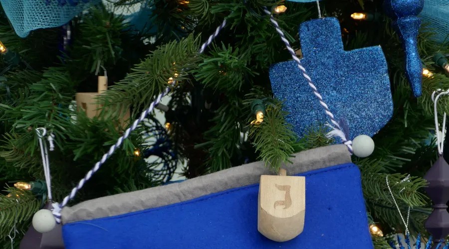 Happy Hanukkah Christmas tree abstract