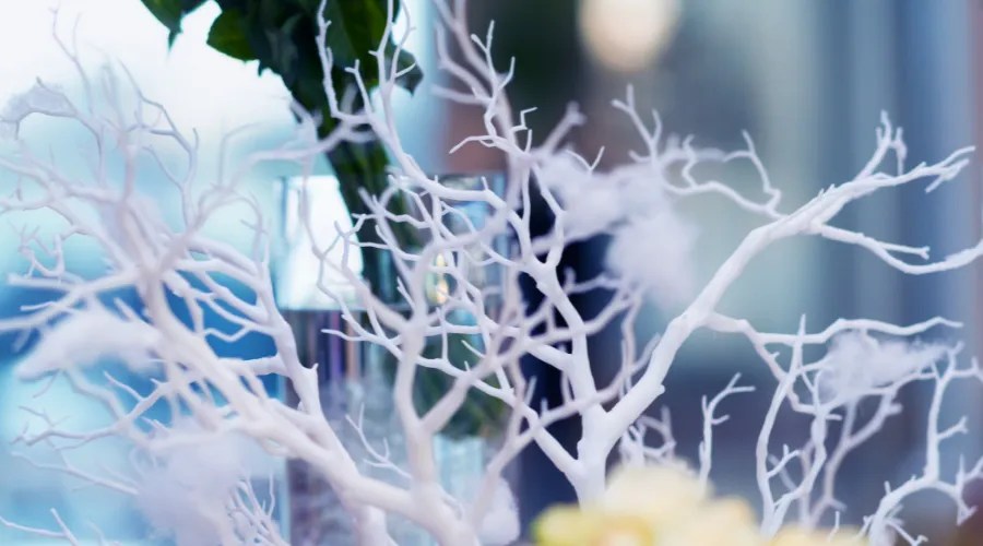 Modern White Painted Branch Christmas Tree