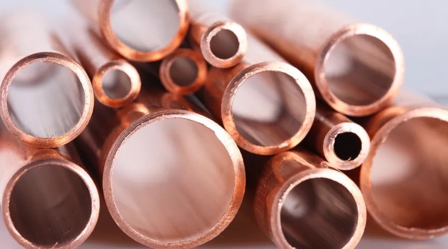 Set of copper pipes