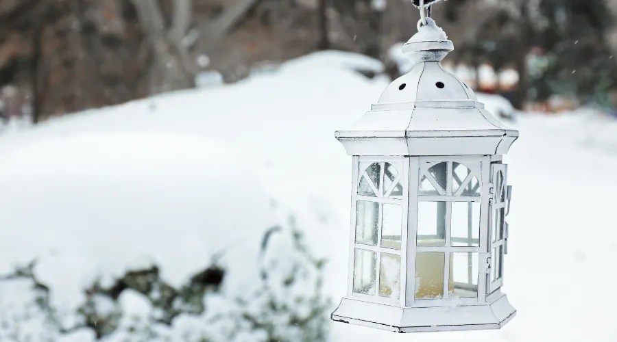 Hanging Lantern on Winter Season