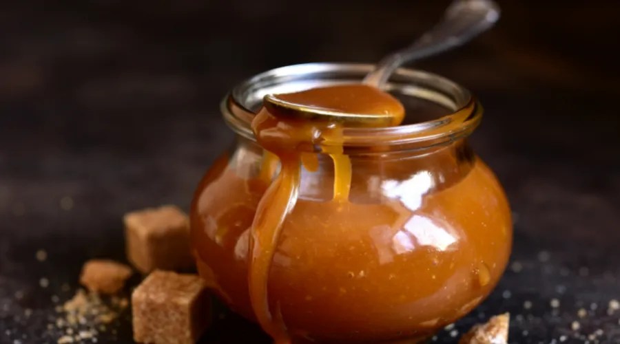 Homemade salted caramel sauce