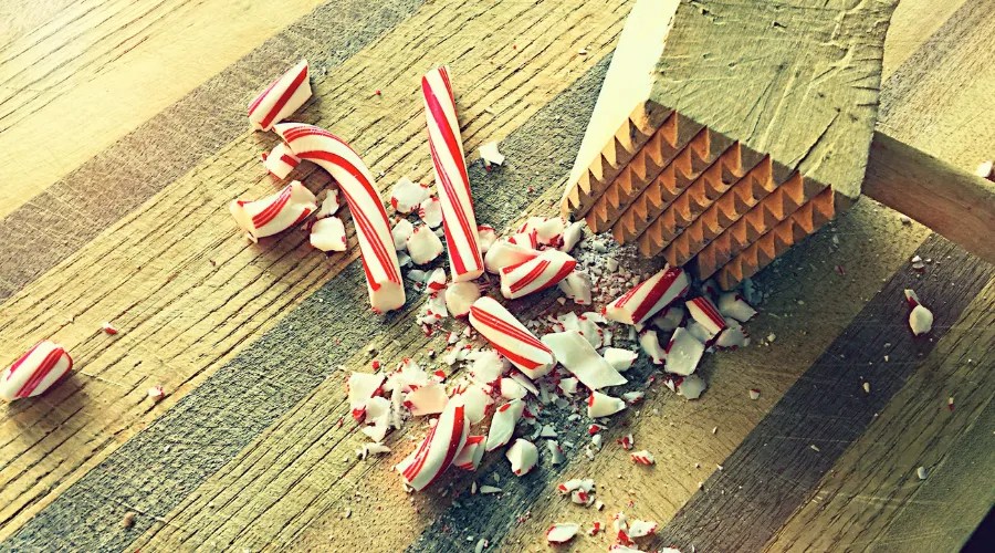Crushing peppermint candies
