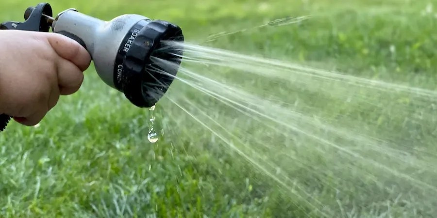 Sprayer nozzle on garden hose