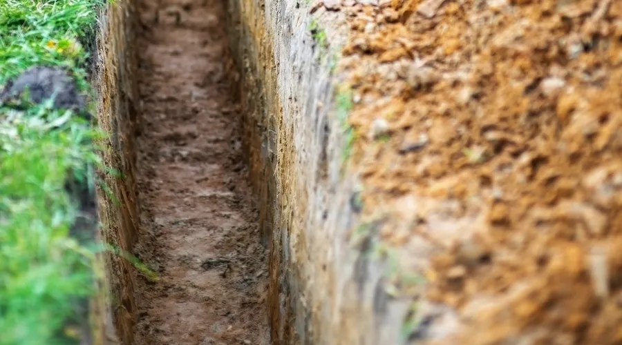 earthen trench