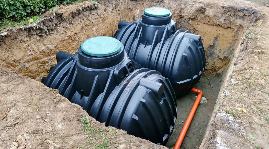Underground rainwater storage tanks