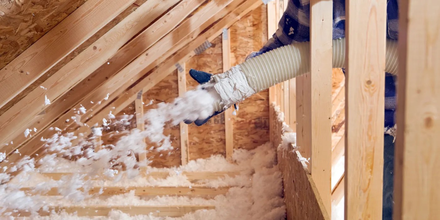 Blowing insulation into an attic