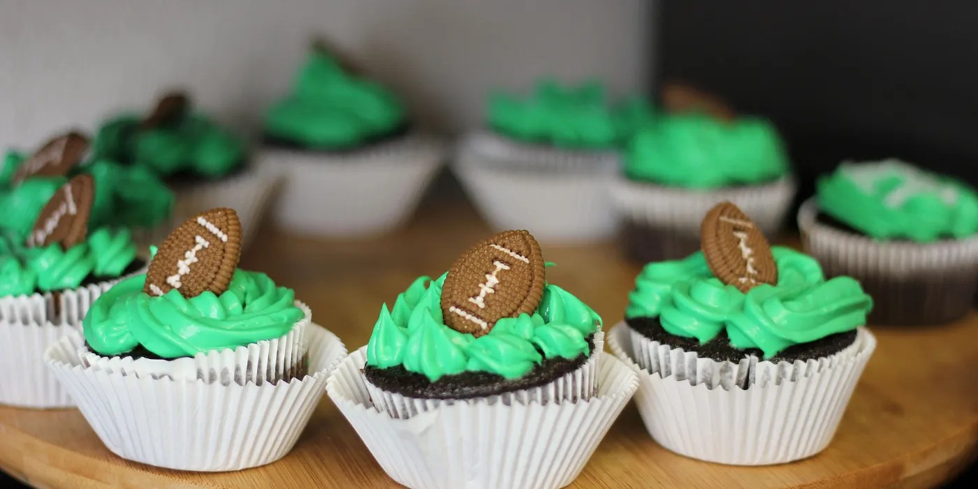 Cupcakes with a football topper
