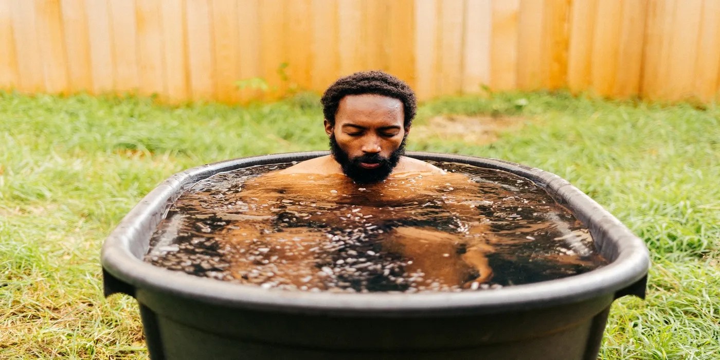 An image of a person in a cold plunge tub